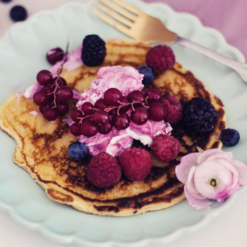 Crêpes mit weißer Schokolade