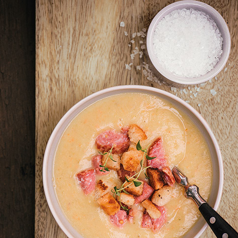 Herzhafte Kartoffel-Cremesuppe