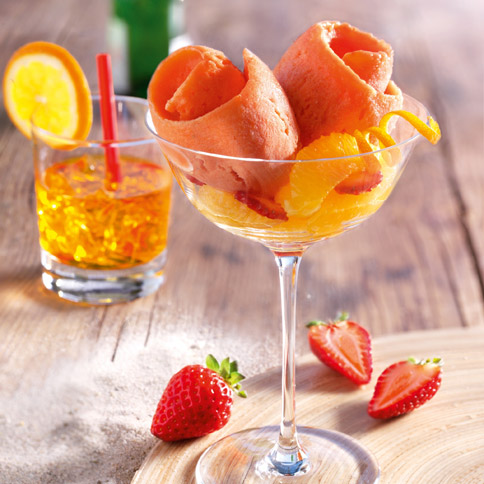 Spritziges Orangen-Eis mit Prosecco