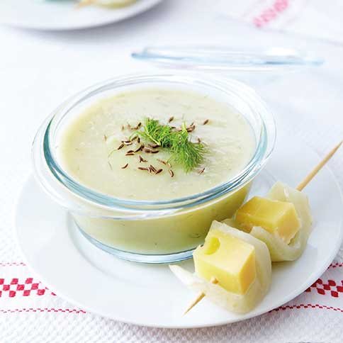 Fenchelsüppchen mit Appenzeller Spießchen