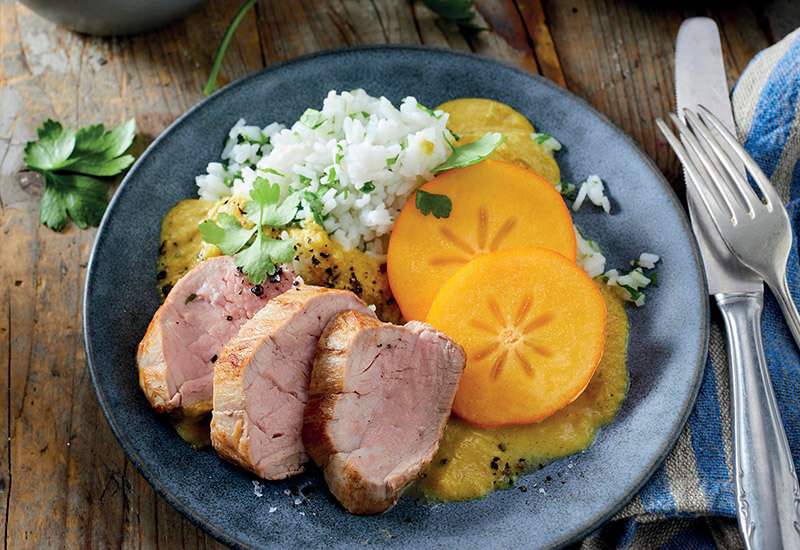 Schweinefilet Mit Kaki Sahne