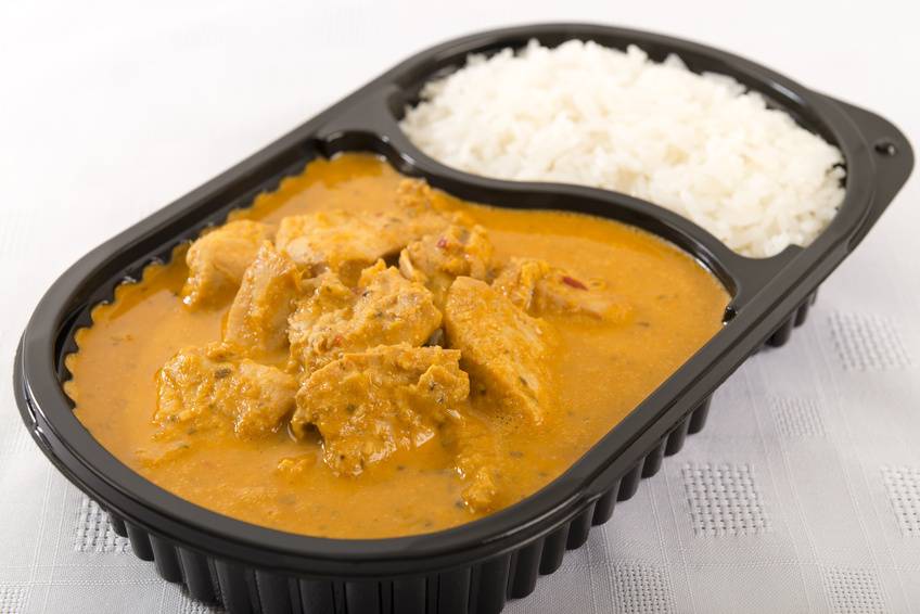 Fertiggericht Curry mit Reis