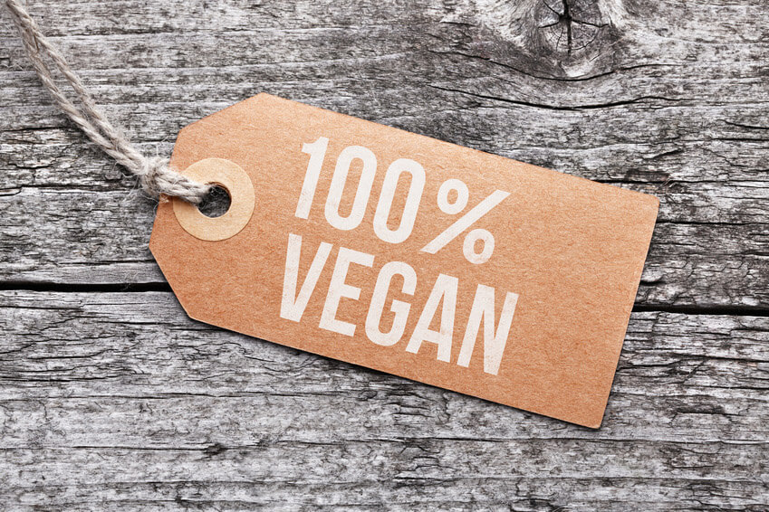 100% vegan Schild