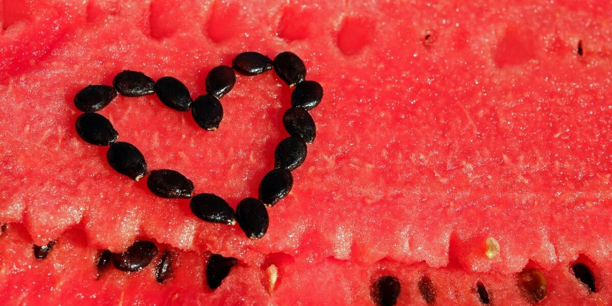 Wassermelonenkerne in Herzform